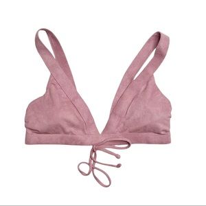 EUC dusty rose faux suede bikini top